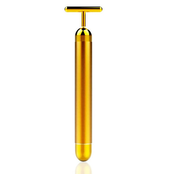 Electric Face Lifting 24k Gold Facial Beauty Vibration Roller Massager Stick Face Skin Care Stick Lifting Firming