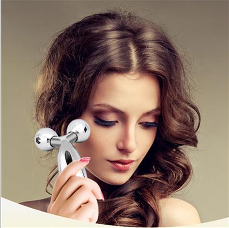 Roller V face 3D manual two wheel facial plastic massage instrument face massager
