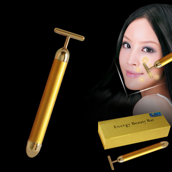 New Arrival Energy 24K Gold Beauty Bar Pulse Firming Massager Facial Roller Massage Lady Beauty Face Body Care Beauty Roller FREE SHIPPING