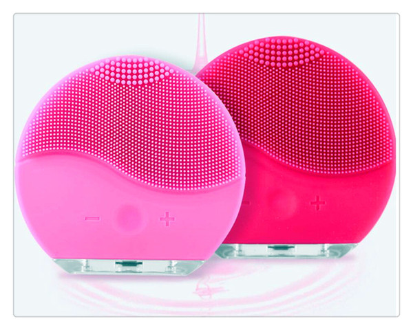 LUNA mini 2 Facial Cleansing Brush and Anti-aging Skin Care device made with Soft Silicone for Every Skin Type Fuchsia, USB Rechargeable