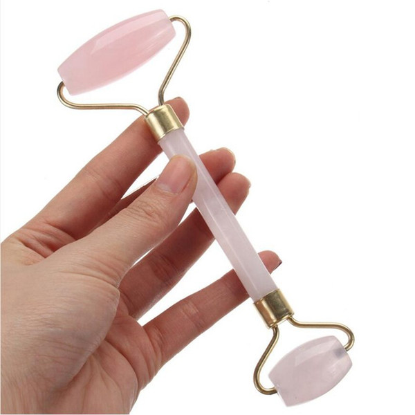 Double Head Massage Roller Natural 11 colors Crystal Quartz Jade Stone Anti Cellulite Wrinkle Facial Body Beauty Health Tool