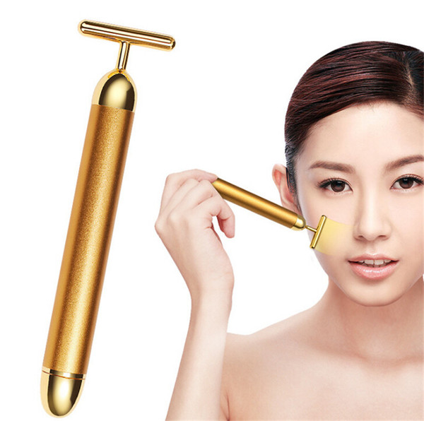Energy Beauty Bar 24K Gold Pulse Firming Massager Facial Roller Massager Beauty Care Vibration Facial Massage Electric