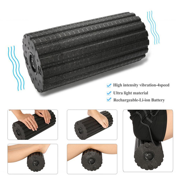 Body Massage Foam Roller For Exercise Muscle Relax Pain Relieve Massager Yoga Gym Triggerpoint 4 Speed Vibrating Massage Therapy C18112601