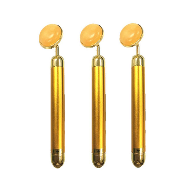 24k Jade Gold Beauty Bar Electric Roller Massage for Face Lifting Slimming Relax Release Stress Stick for V Face Effect