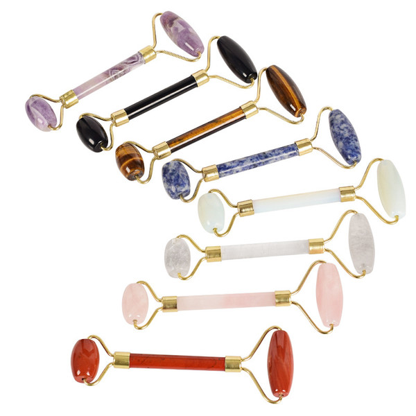 Real Jade Rollers Real Facial Massage Pink Jade Roller Authentic Face Massage Roller Face N Eye Massager Tools for Gifts Beauty Salon Tool