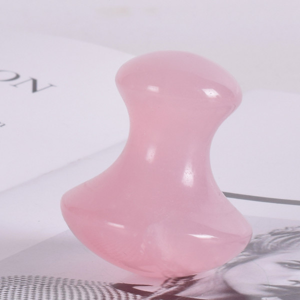A ++Natural Rose Quartz Mushroom Massager Tools chin Gua Sha Crystal Quartz SPA Acupuncture Scraping Healing Eye massage