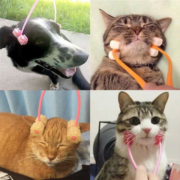 Puppy Dog Cat Face Neck Massage Double Ball Wheel Roller Slimmer Face Massager Relief Tool Grooming