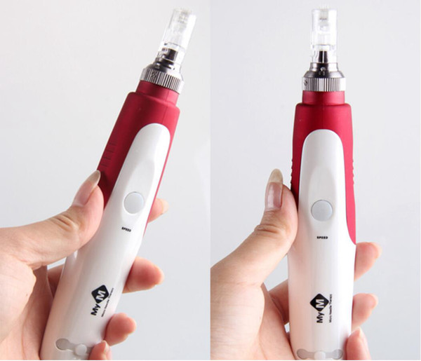 Derma Pen with 2pcs 12pin Needles Tips Anti Aging Skin Care Scar & Stretch Mark Auto Electric Reducers Stamp Auto Micro Needle Roller Wand