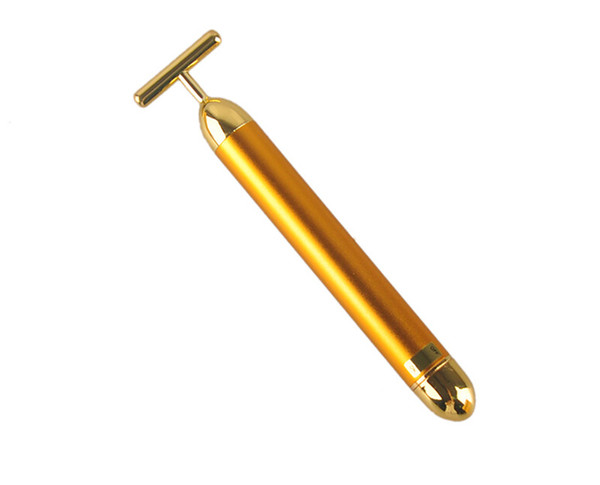 2018 Top Energy Beauty Bar 24K Gold Pulse Firming Massager Facial Roller Massager Beauty Care Vibration Facial Massage Electric