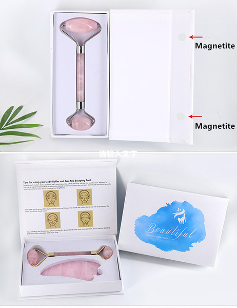 Powder Jade Roller & Gua Sha Scraping Tool Facial Slimming Massager Wand Sticks Jade Roller Professional Beauty Tools with Box high quality
