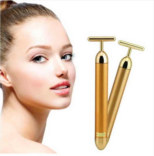 New Technology 24K Beauty Bar Golden Energy Face Massager Beauty Care Vibration Facial Massager Slimming Face Wholesale