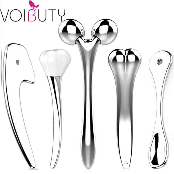 New 5 pieces/set Multi-functional Face Beauty Gadget Set Face Roller Lifting&Tighten Massager Facial Skin Care Stick Skin Care Instrument