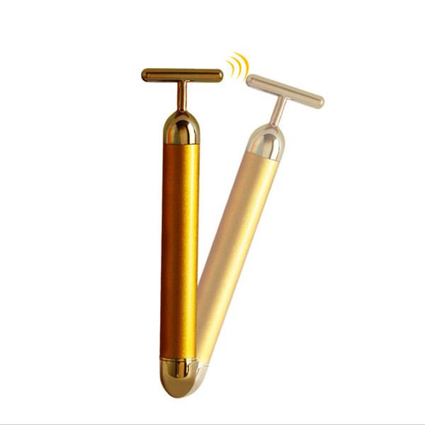 24K Gold Beauty Bar T-type Electric Massage Stick Thin Face Artistic Eye Beauty Massager