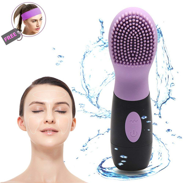 Vibration Silicone Facial Cleaning Brush Electric Waterproof Face Massager