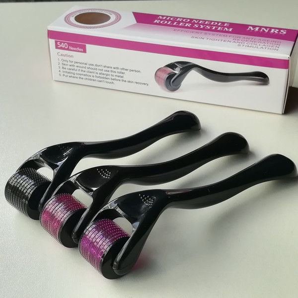 0.5 1.0 1.5 2.0mm 540 Needles Derma Micro Needle Skin Roller Dermatology Therapy Microneedle Dermaroller with retail box package DHL free