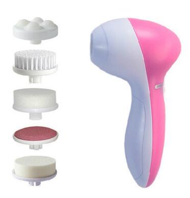 1set 5 in 1 Electric Wash Face Machine Face Pore Acne Cleanser Body Cleaning Massage Mini Skin Beauty Massager Brush tool