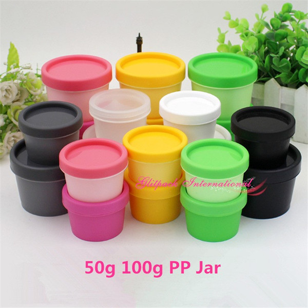 Mulit Colors 50g 100g Mask Cream Pot recycled cosmetic packaging PP Containers plastic cosmetic box plastic face cream jars Cosmetic pot