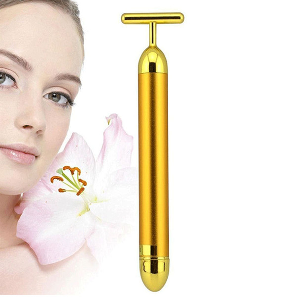 New Energy Beauty Bar 24K Gold Pulse Firming Massager Facial Roller Massager Skincare Wrinkle Treatment Face Massager