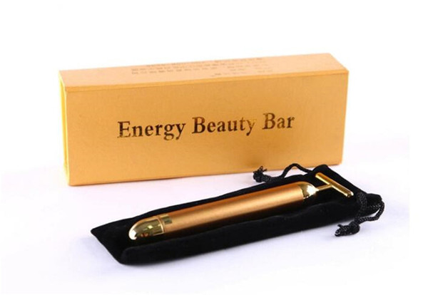Energy Beauty Bar 24K Gold Pulse Firming Massager Facial Roller Massager Derma Skincare Wrinkle Treatment Face Massager