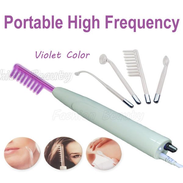 Portable High Frequency Massager Stick Acne Therapy Device Removing Beauty Care Anti-inflammation Cosmetic Tool 4 Wands Professional Kit