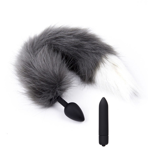 Erotic Toys 10 Speed Vibrator Silicone Anal Plug Fox Tail Cosplay Sex Toys For Man Woman Vibrating Bullet Butt Plug Sex Products