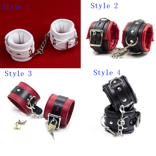 4 Style For Choose PU Leather Hand Cuffs Wrist Restraint Handcuffs Bondage Adult Game Sex Toys Slave Fetish Sexy For Couples