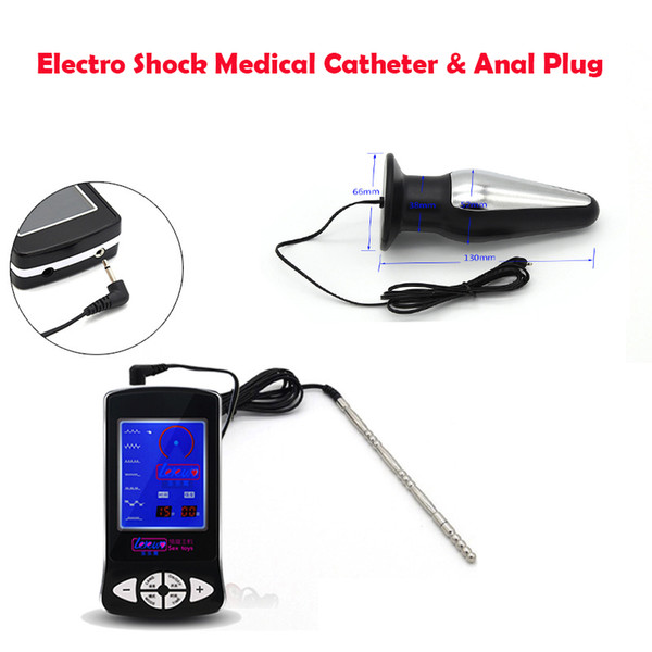 Erotic Sex Toy Huge Butt Anal Vaginal Plug Electric Shock Catheter Sounds Penis Plug Stimulator Medical Electro Sex Toys For Man