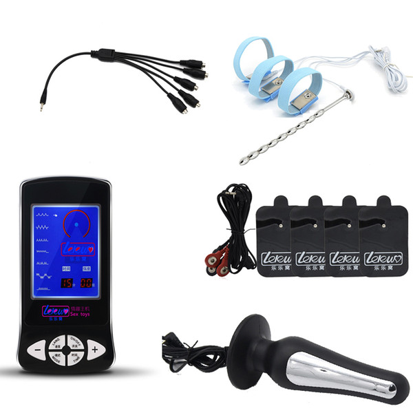 Electric Shock Kit,Massage Pads Anal Plug Penis Rings Penis Plug Catheter Electro Stimulation Medical Themed Sex Toys For Men
