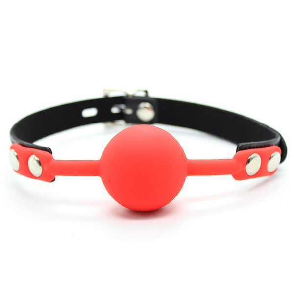 PU Leather Belt Red Silicone Ball Mouth Gag Oral Fixation Mouth Stuffed Sex Product Adult Sex Toys For Couples Flirting Sex Toys