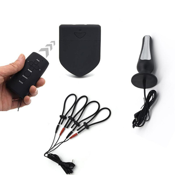 Wireless Remote Control Electric Shock Penis Ring/Anal Pulg,Electro Shock Cock Rings Anal Butt Plug Adult Games Sex Toys For Men Woman