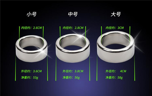3 pcs /Lot 26 28 30mm Glans Penis Rings Smooth Stainless Steel Cock Ring Male Chastity Device Penis Sleeve Adult Sex Toys For Man