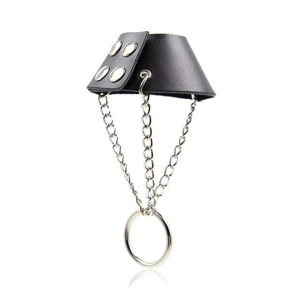 PU Leather Parachute Ball Stretcher Scrotum Bondage Restraint Cock Ring Male Chastity Device Penis Cock Rings Sex Toys