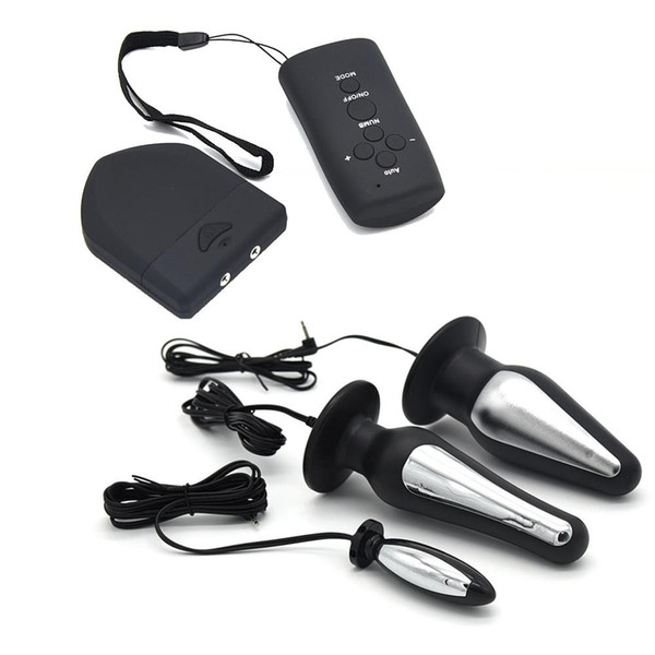Wireless Remote Control Electro Shock 3 Pcs Anal Plug Sex Toys For Men Woman Electric Shock Butt Plug Adult Game Sex Products