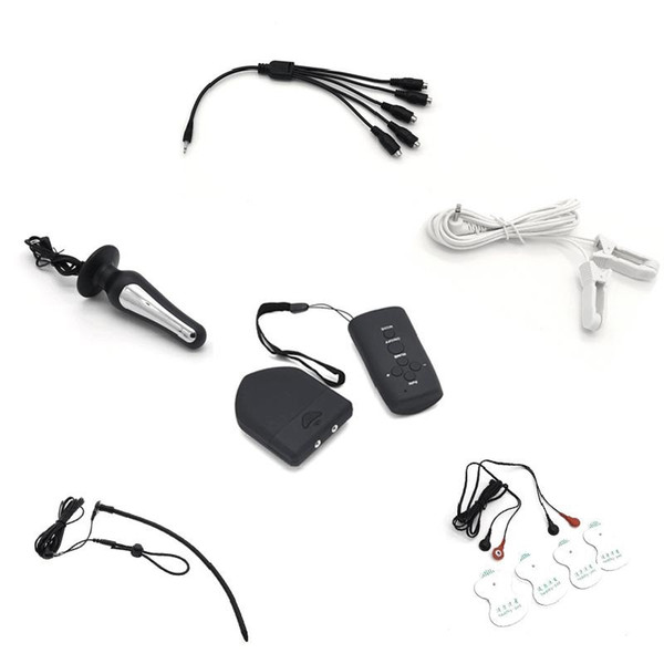 Electro Shock Sex Toys Wireless Remote Control Penis Plug Urethral Sound Catheter Pads Massage Penis Ring Anal Plug Nipple Clamp