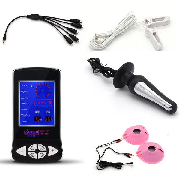 Electric Shock Anal Plug Nipple Clamps Nipple Massager Pads Medical Themed Sex Toys Electro Stimulator Toys Adult games