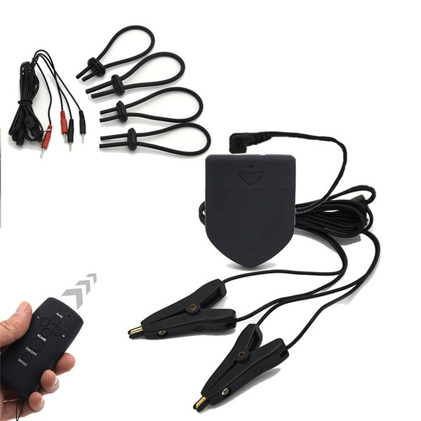Wireless Remote Control Electric Shock Penis Rings/Cock Rings Electro Shock Nipple Clamps/Nipple Clips Sex Toys For Couples