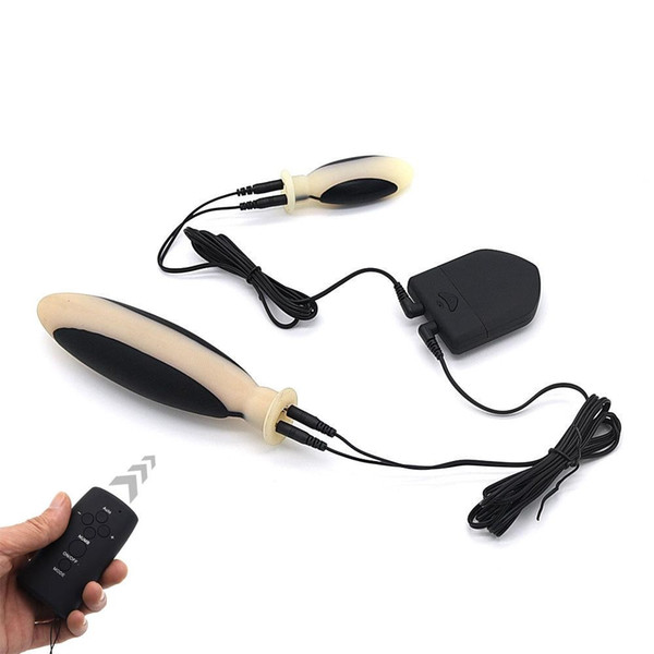 Wireless Remote Control Electro Stimulation Silicone Anal Plug SM Electric Shock Butt Plug Anal Vagina Stimulation Adult Sex Toys