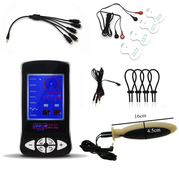 Electro Shock Massage Pads Cock Rings Anal Butt Plug Electrical Stimulate Penis Rings Medical Themed Sex Product Adult Toys
