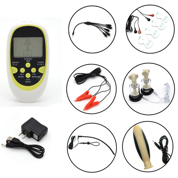 Electro Shock Kits Penis Rings Massager Nipple Sucker Nipple Pads Anal Butt Plug Electric Adult Games Sex Toys For Man Woman
