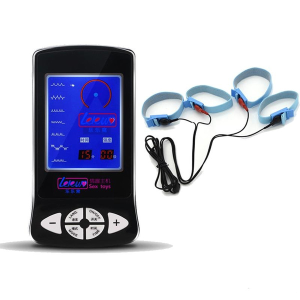 Electric Shock Sex Toys 4 pcs Adjustable Penis Rings Cock Rings Electro Shock Medical Themed Toys Adult Games Set