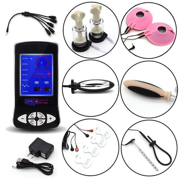 Electro Shock Kit Penis Breast Anal Stimulation Massage Anal Plug Medical Themed Sex Toys For Couples Adult Game Sex Products