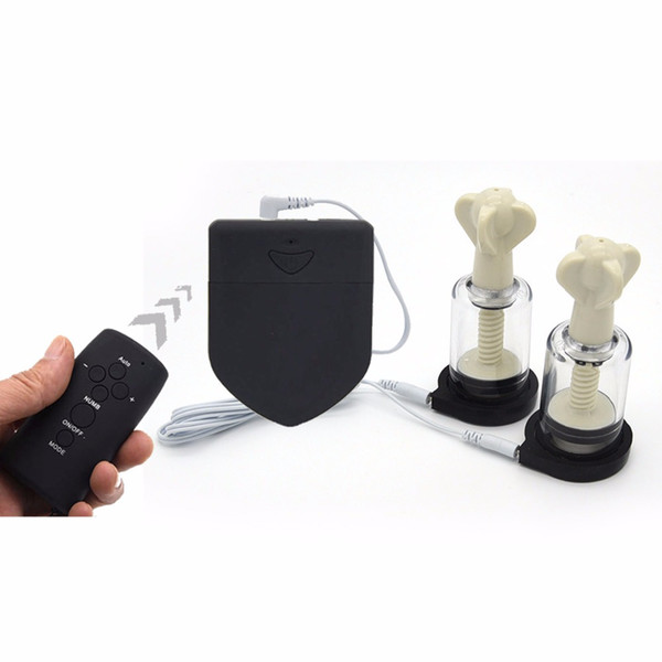 Wireless Remote Control Electro Shock Power Multi-function Medical Electric Nipple Sucker Nipple Clamps Body Massager Sex Toys
