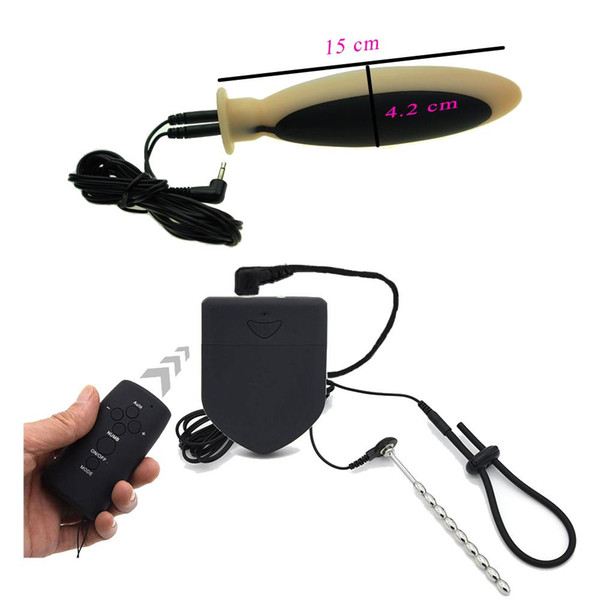 Wireless Remote Control Electric Shock Penis Ring/Anal Pulg Cock Rings Electric Shock Catheter Anal Butt Plug Adult Games Sex Toys