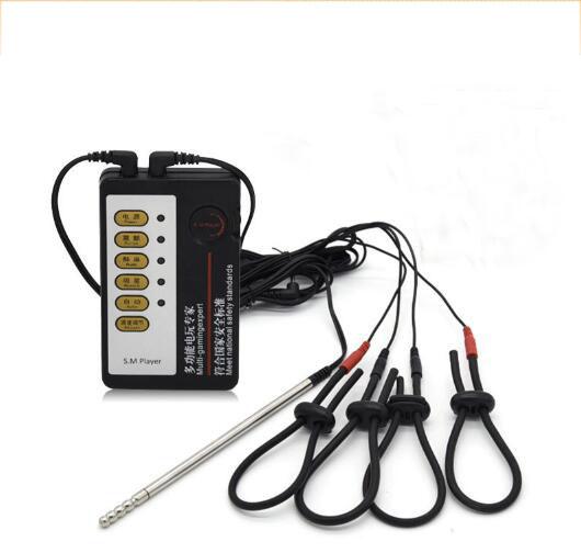 Electro Shock Penis Ring Cock Ring Electrical Stimulator Urethral Sounds Penis Plug Electric Shock Sex Toy Kits For Man