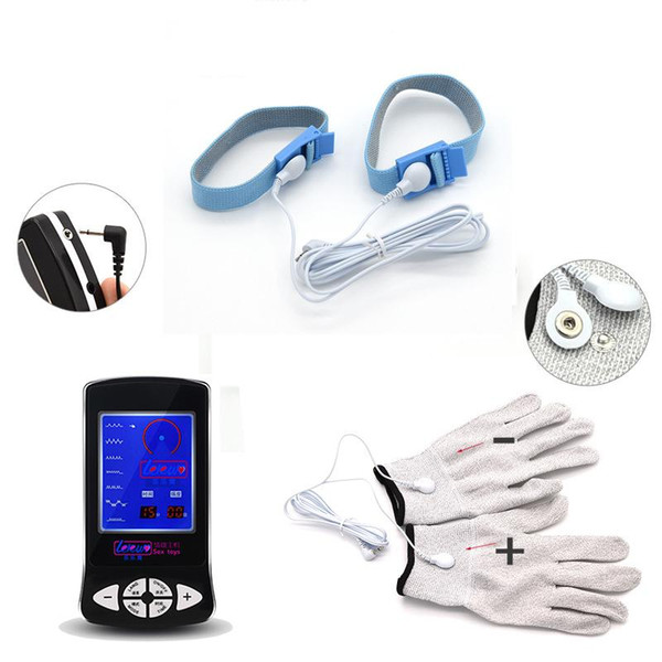 Electro Shock Set Massage Gloves Cock Rings Penis Rings Electric Stimulation Medical Themed Adult Sex Toys For Men Women Couples
