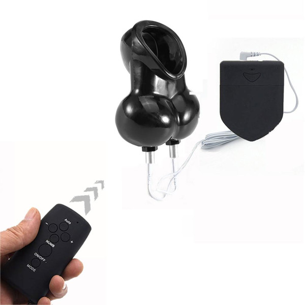 8000
 Wireless Remote Control Electro Shock Chastity Cage Penis Ring Sex Toys For Men Scrotum Sleeve Ball Stretcher Cock Ring Cage