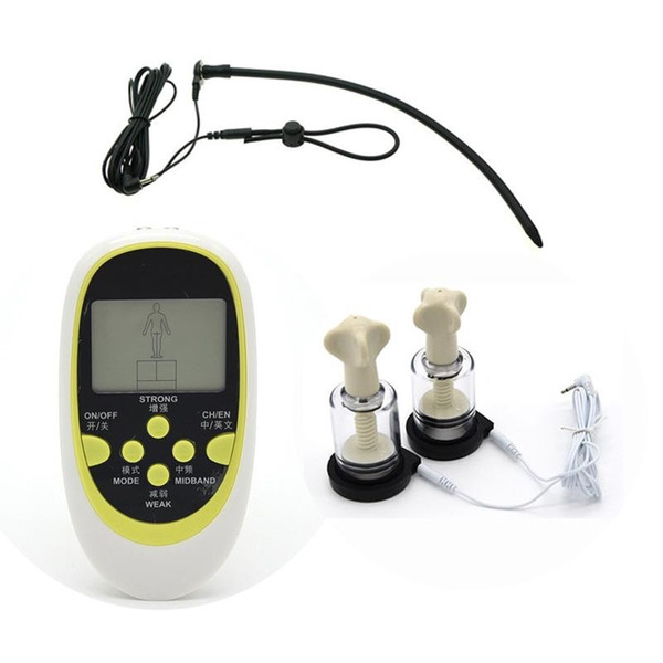 Electro Shock set Medical Electric Penis Rings Penis Extender Enlargement Electrical Stimulation Nipple Sucker Adult Game Sex Toys
