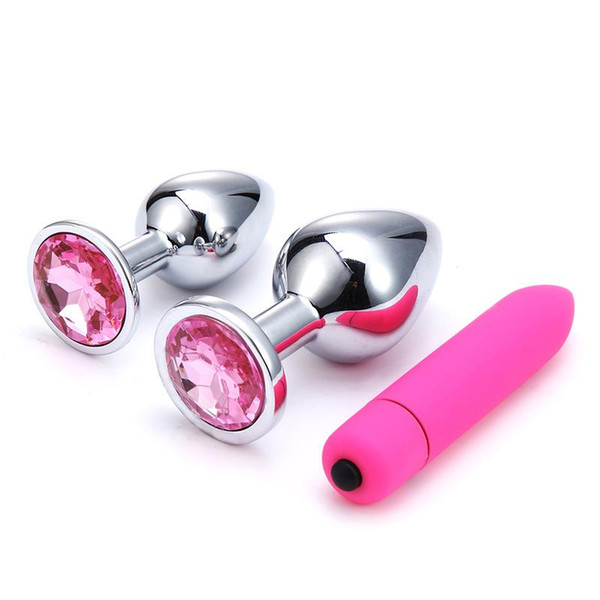Anal Plug Vibrator Anal Plug Erotic Crystal Jewelry Metal Butt Plug Bullet Dildo Prostate Massager Sex Toys for Men Gay Woman