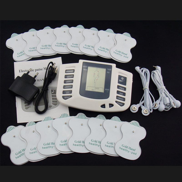 JR309 Electric Full Body Relax Pulse Muscle Stimulator tens therapy machine massager vibrateur with 16 Electrode Pads