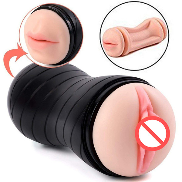 Male Masturbator Cup Black Pocket Vagina Real Pussy Sex Toys for Men Masturbation Cups Hands Free Sucker Vibration Toy for Man